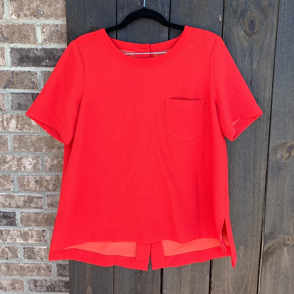 Madewell Red Industry Button Back Top Medium